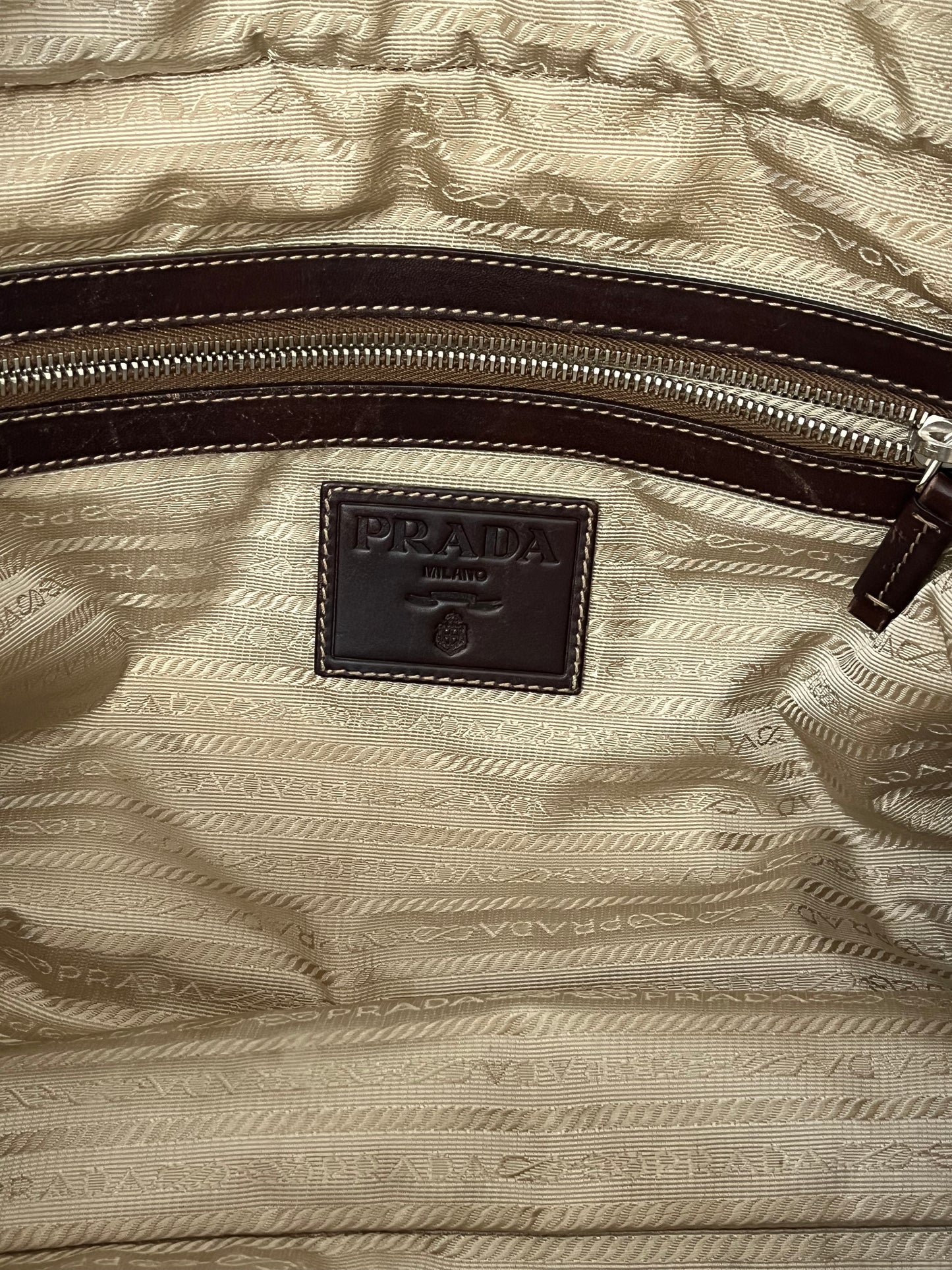 Prada Jacquard Logo Shoulder Bag