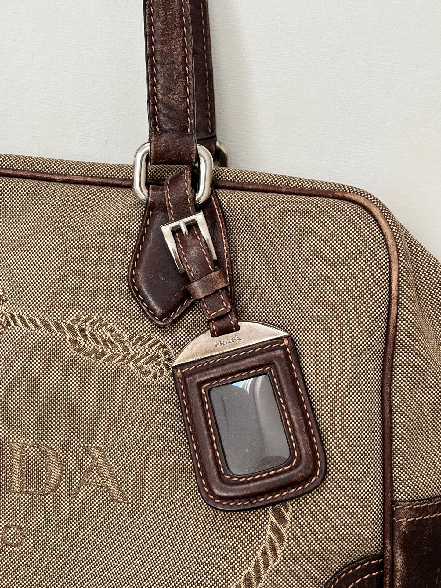 Prada Jacquard Logo Shoulder Bag